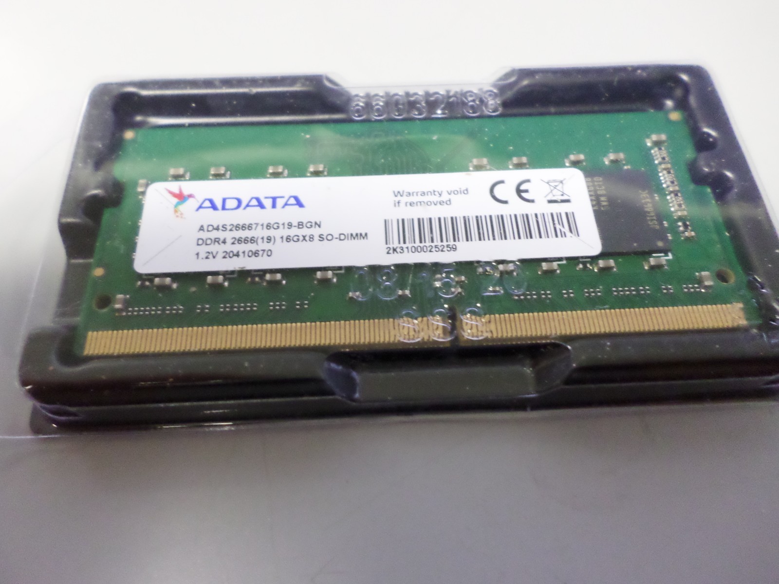 ADATA 16GB DDR4-2666 SODIMM Laptop Memory PC4-21300 1.2V AD4S26666716G19-BGN