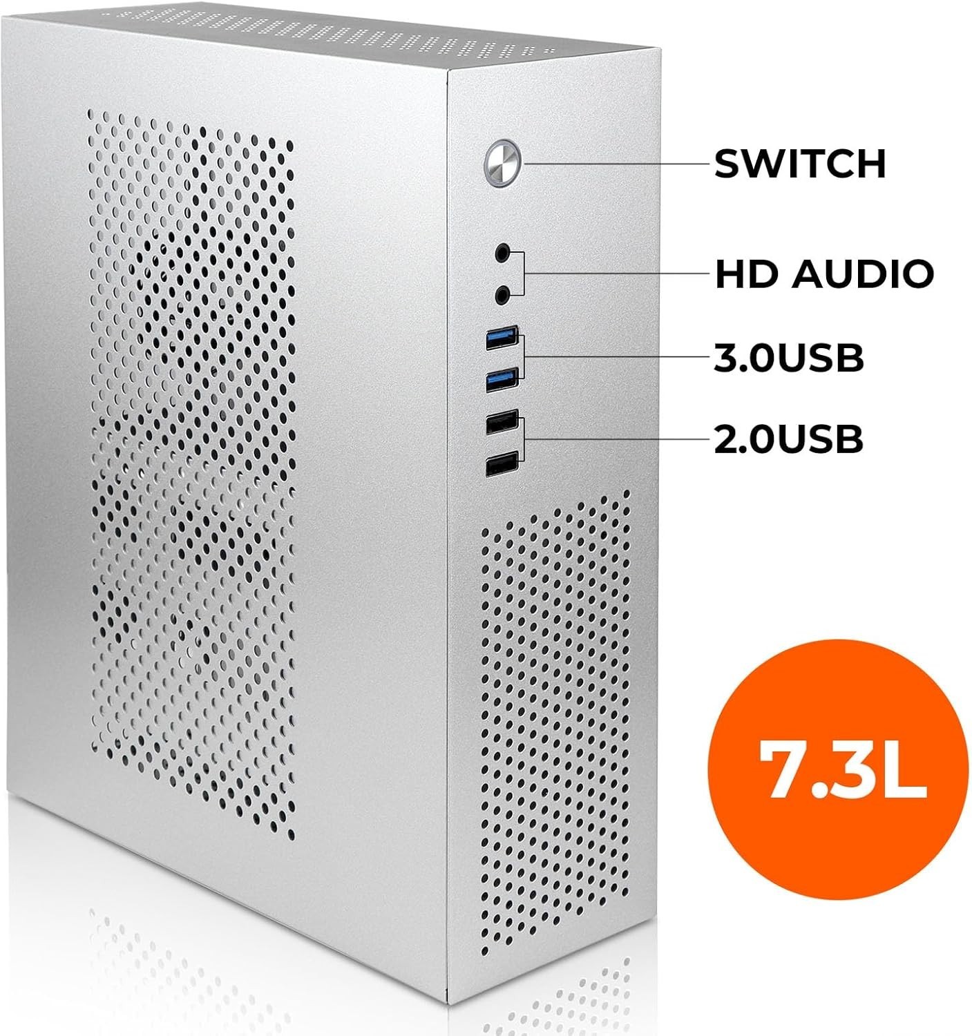 Sleek Mini Tower PC Case – Compatible with MicroATX & Mini-ITX Motherboards
