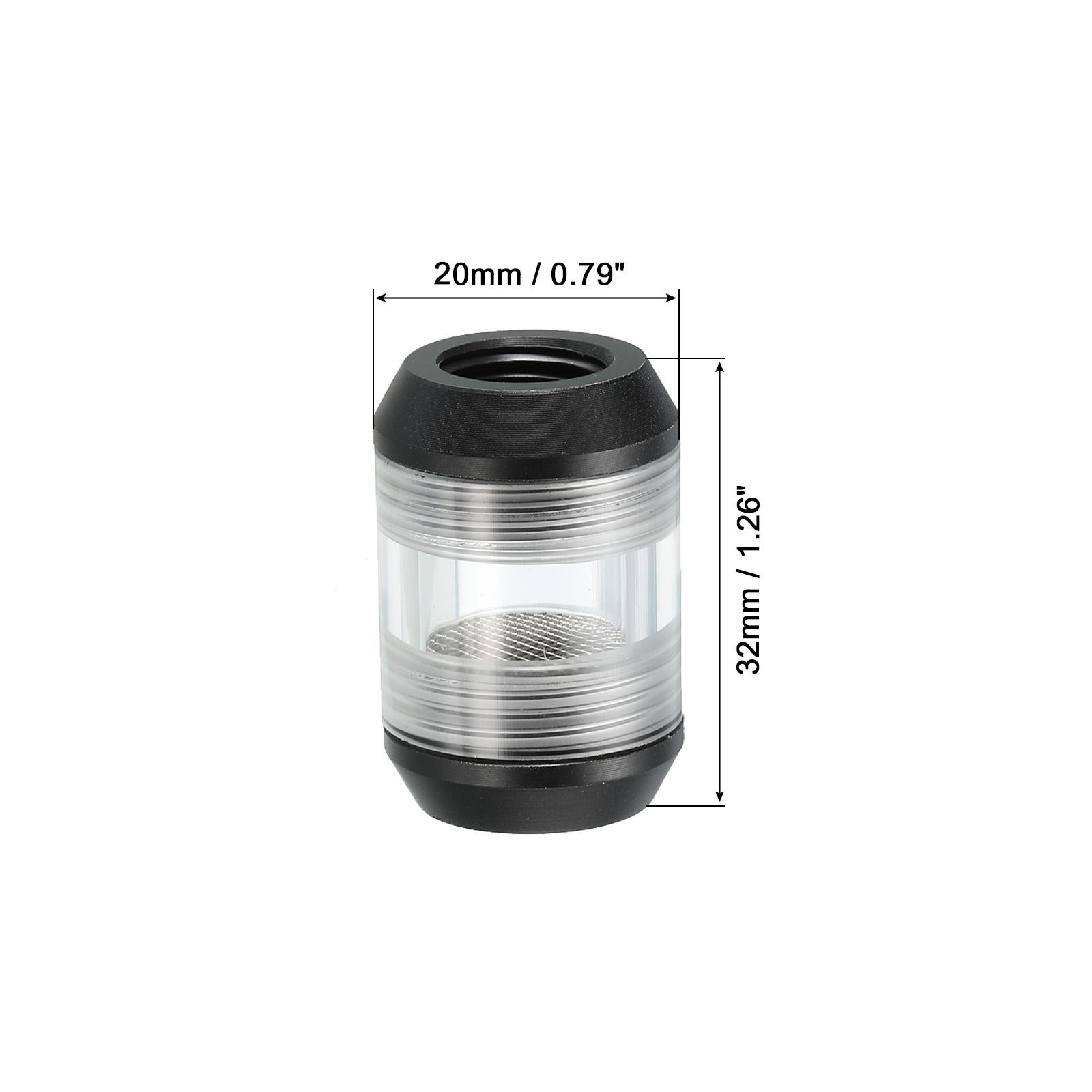Cylindrical Water Cooling Filter, Fine Screen Funnel Shaped Filter Acrylic G1/4″