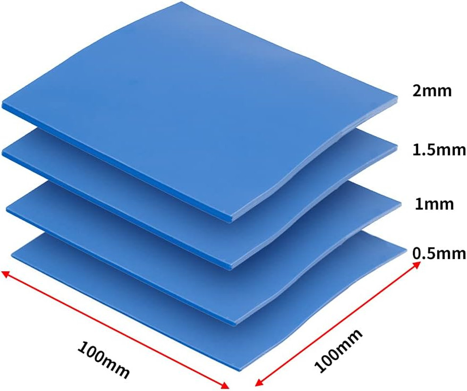 4 Pack Thermal Pad,100X100Mm 0.5Mm 1Mm 1.5Mm 2Mm Highly Efficient Thermal Conduc