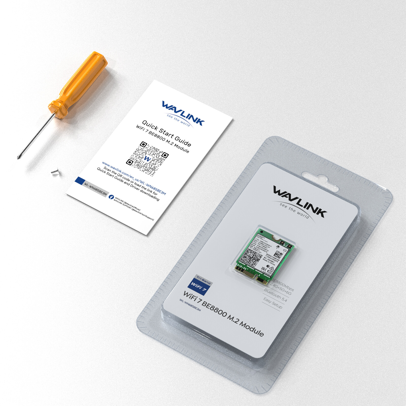 WAVLINK WiFi 7 BE8800 Tri-Band Card 8774Mbps BT 5.4 M.2 E-Key Win 10/11