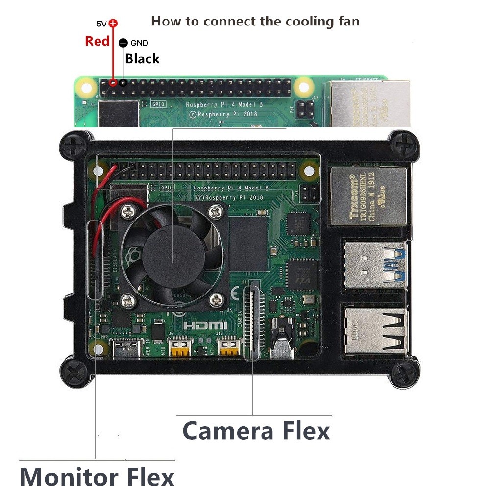 Clear 9 Layers Case with Cooling Fan Heatsink Screwdriver For Raspberry Pi 4B E