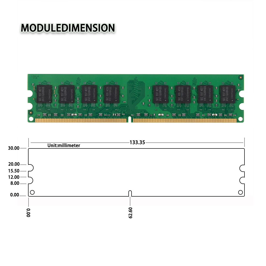 2 GB 4GB 8GB 20GB Samsung PC2-6400U 2Rx8 DDR2 800Mhz Desktop DIMM Memory RAM LOT