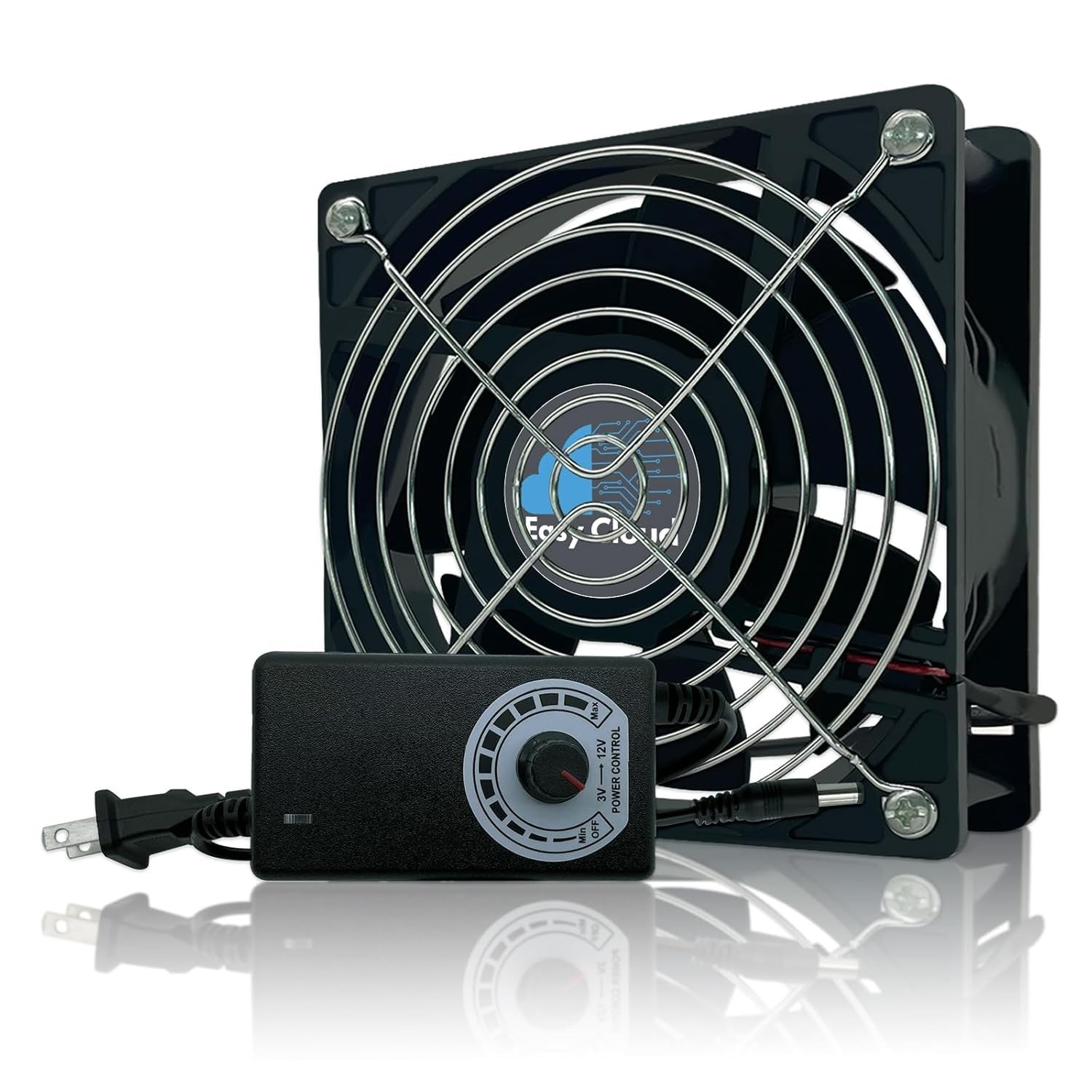 Computer Fan with AC Plug, 120mm Variable Speed Axial Muffin PC Fan with Cont…
