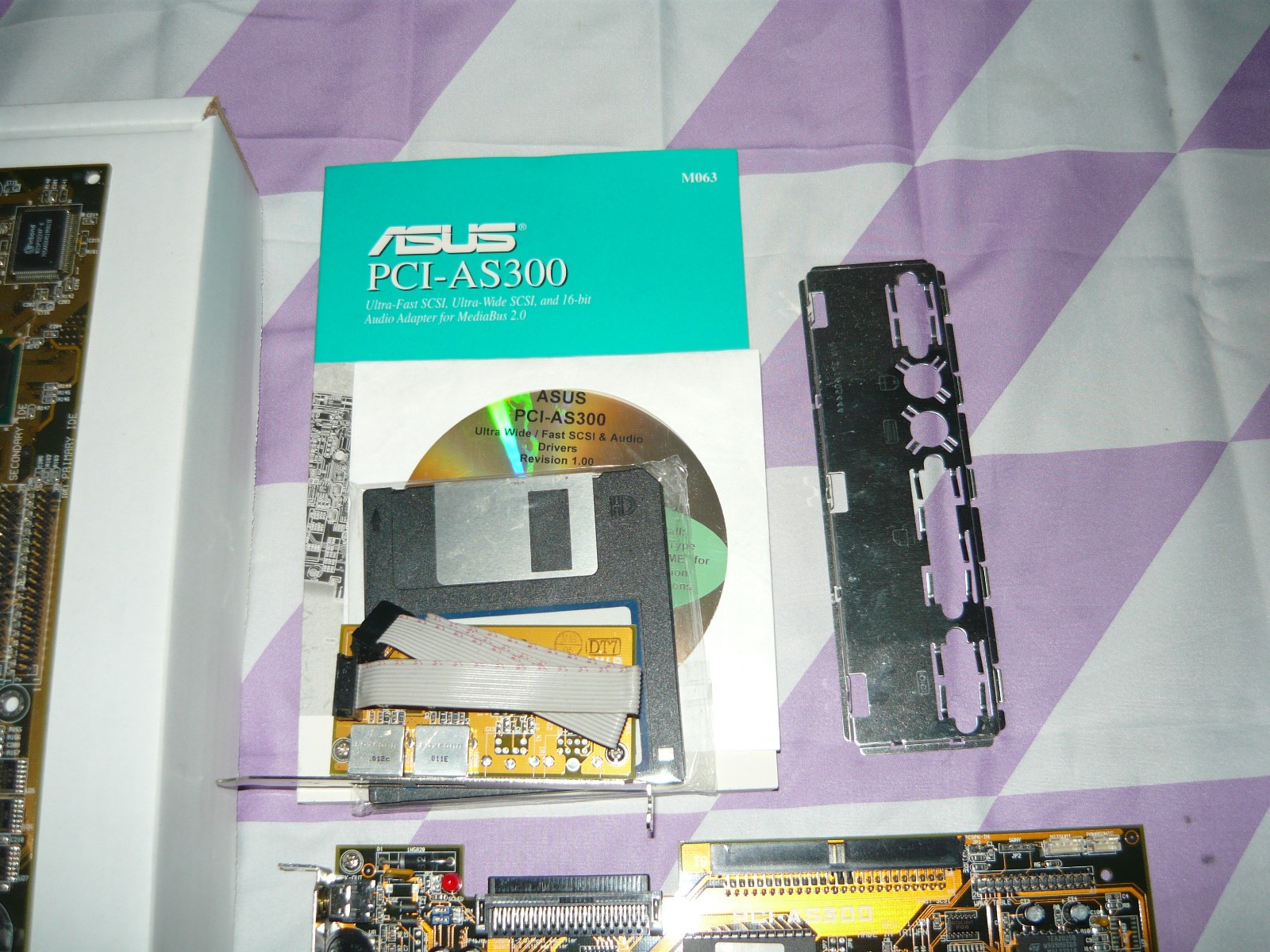 Vintage Rare Asus P/I-XP55T2P4 Motherboard with PCI-AS300 Kit AMD K6-2+ 400 Used