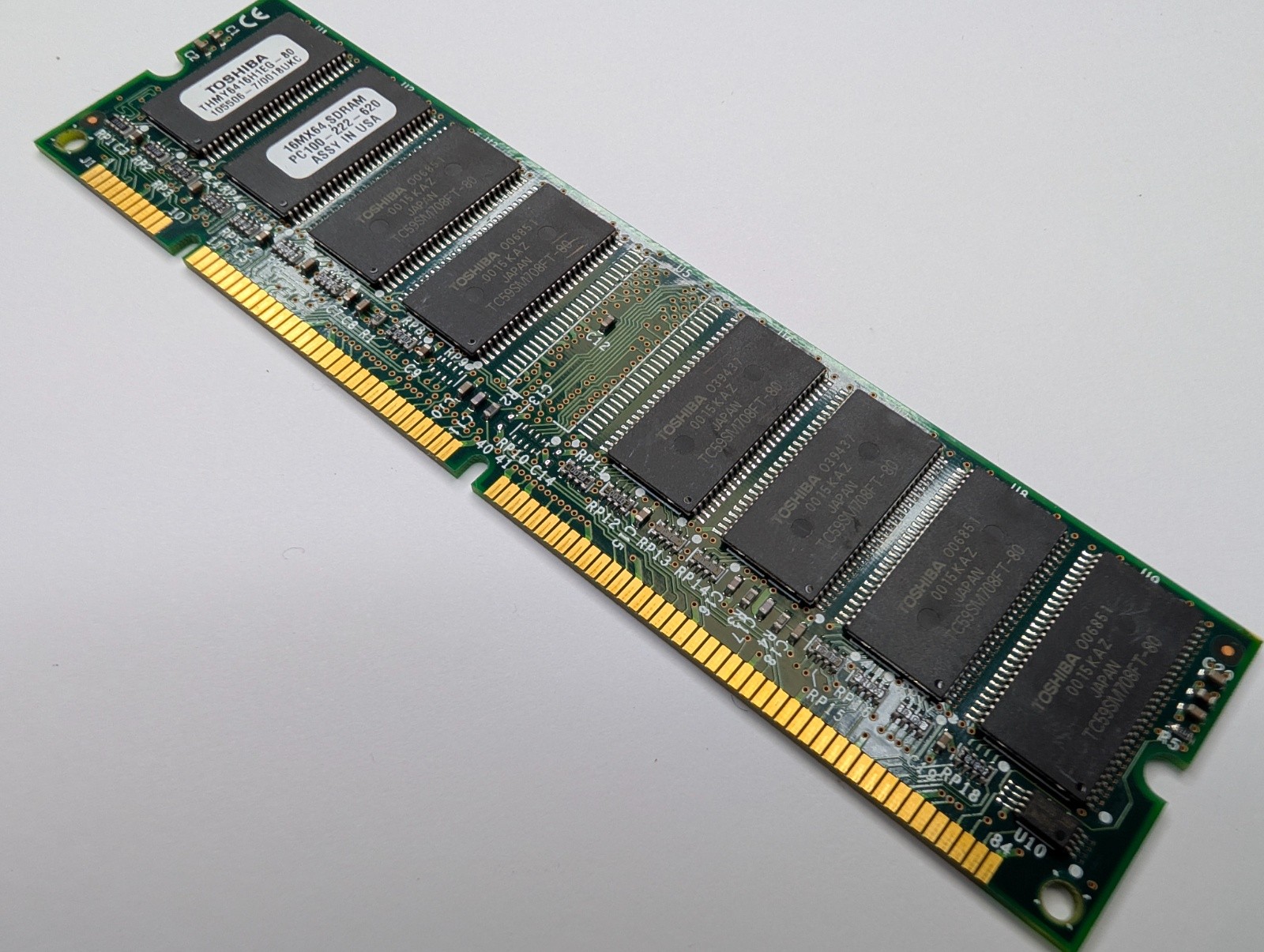 Toshiba 16MB SDRAM PC-100-222-620 Memory Computer RAM THMY6416H1EG Vtg Retro 6M