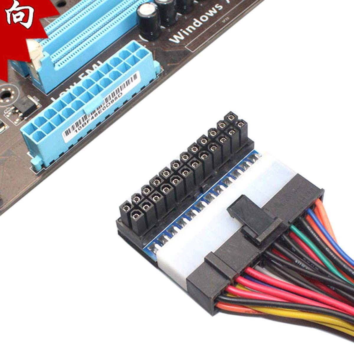 ATX 24Pin Female To 24Pin Male 90 Degree Power Adapter For Motherboard PC Pro