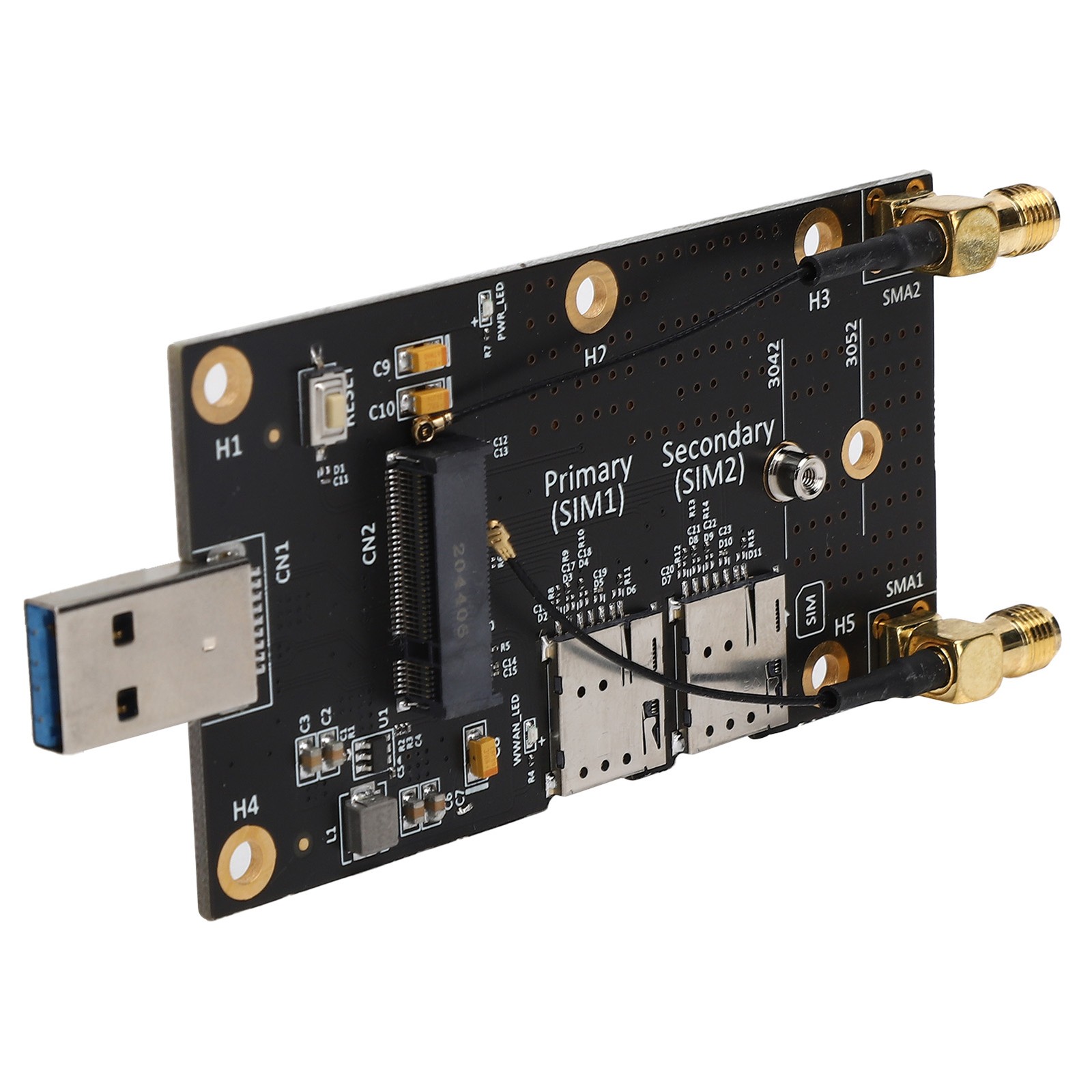 Adapter NGFF (M.2) To USB3.0 With SIM Card Slot Antenna Connector For 3G/4G AZFD