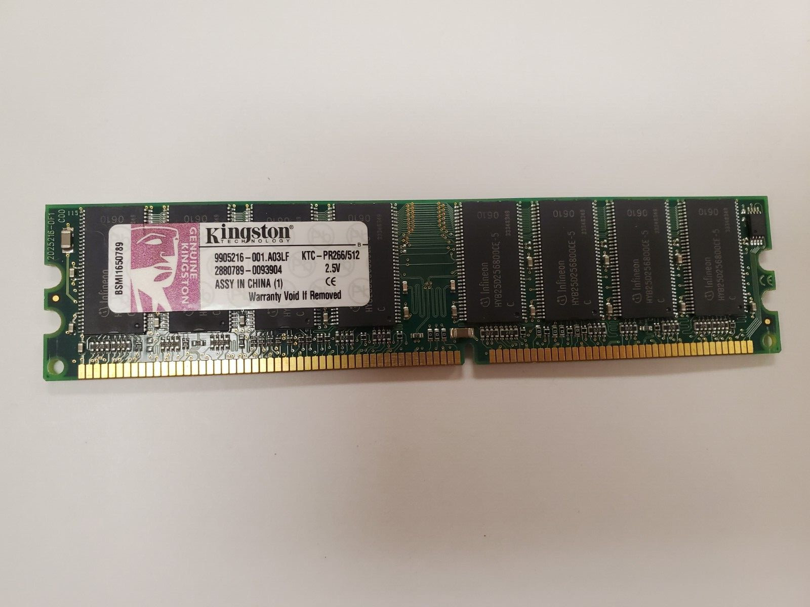 Kingston System-Specific Memory 512 MB DIMM 266 MHz DDR Memory KTC-PR266/512
