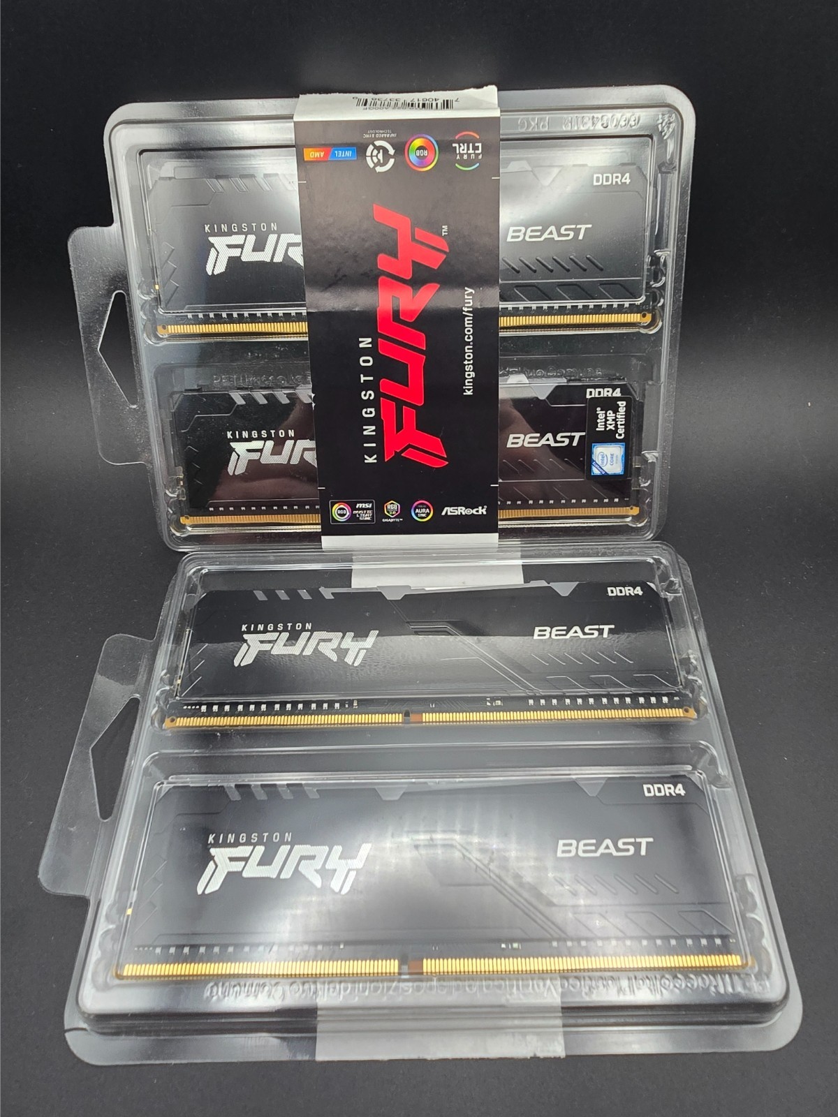 Kingston FURY Beast 24 GB (2 x 8GB)(2 x 4GB) PC4-28800 (DDR4-3600) UDIMM Memory