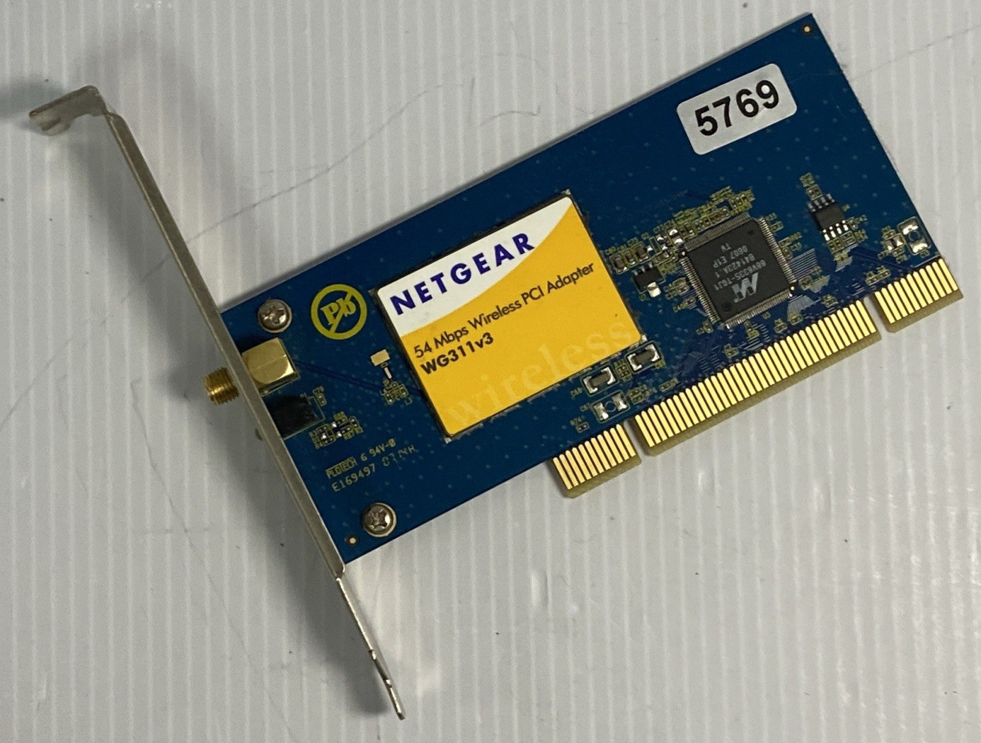 NETGEAR WG311v3 54Mbps Wireless PCI Adapter 802.11g WiFi (NO ANTENNA)