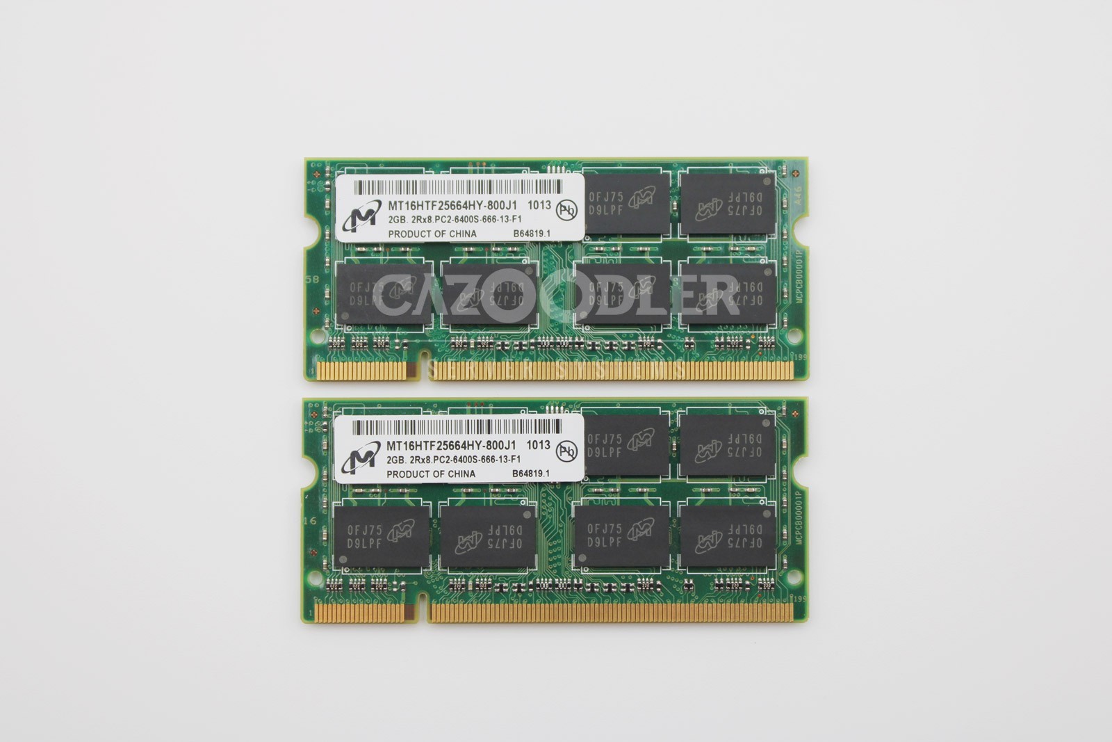 Lot of 2 Micron 2Gb 2Rx8 PC2-6400S DDR2-800 Laptop Memory Ram MT16HTF25664HY
