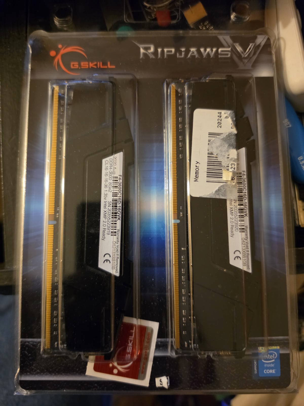 G.Skill Ripjaws 2x8GB (16GB Total) 3600GHz DDR4 F4-3600C16D-16GVK RAM