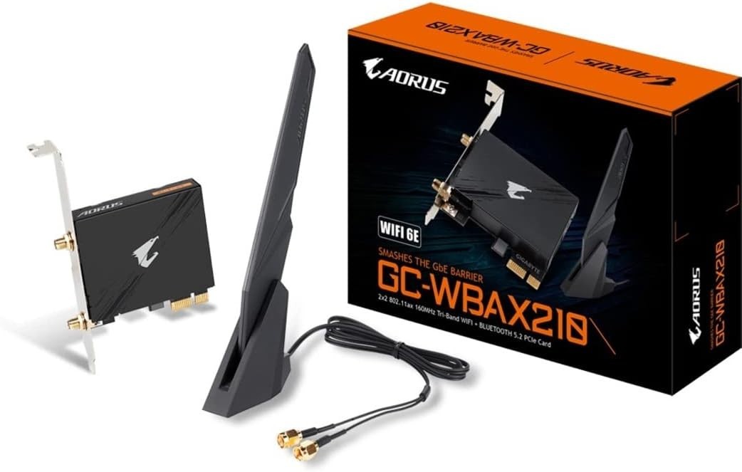 Gigabyte GC-WBAX210 WiFi 6E PCIe Expansion Card 802.11ax Tri-Band 2400 Mbps