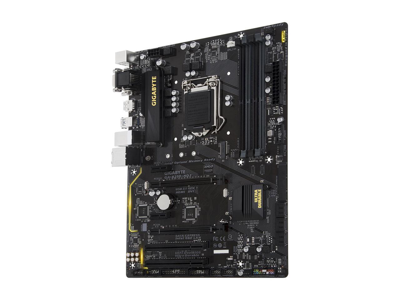 For GIGABYTE B250-HD3 Motherboard LGA1151 4*DDR4 Multi-GPU Support USB3.1 VGA