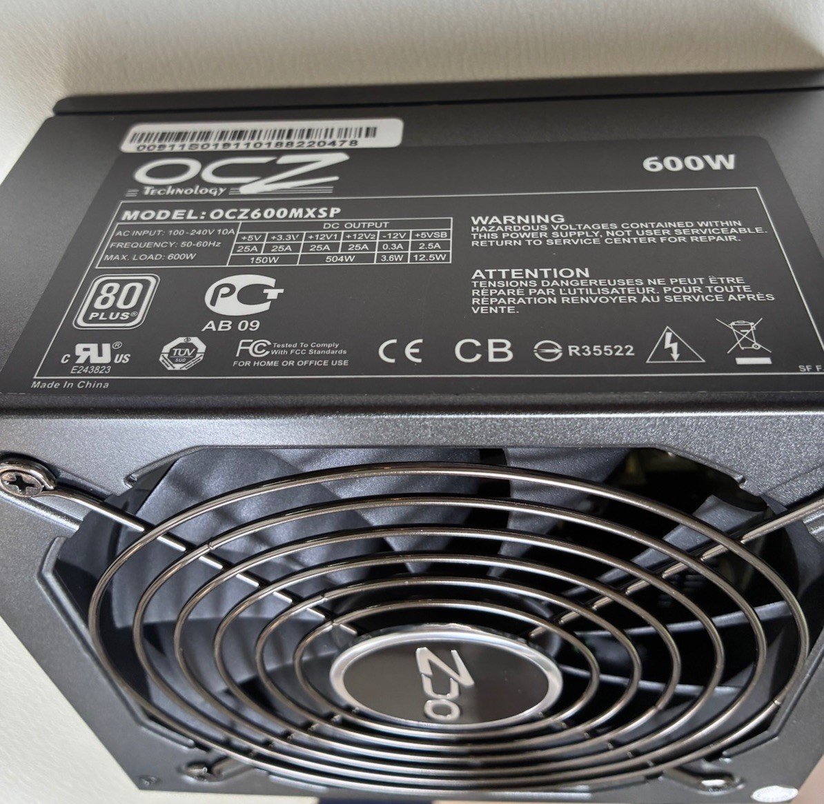 OCZ ModXStream Pro 600W 80+ Semi-Modular Active PFC ATX Power Supply OCZ600MXSP