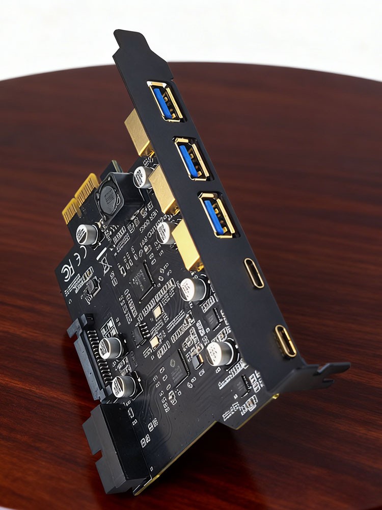 USB3.2 GEN1 PCI-E Expansion Card 5 Ports 2*Type-C 3*USB-A 19 Pin Connector 5Gb0d