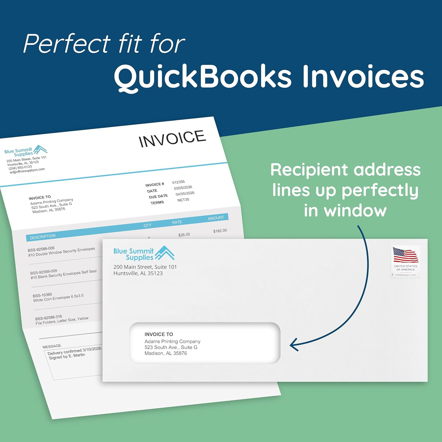 500#10 Left Window Envelopes – Thick Gummed Seal – Single Window Envelopes for Q