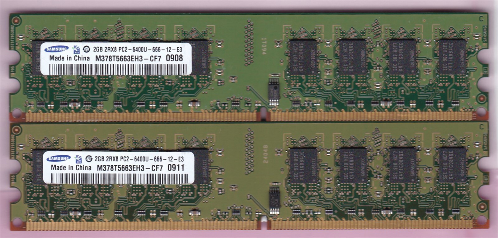 4GB 2x2GB PC2-6400 DDR2-800 SAMSUNG M378T5663EH3-CF7 Desktop Ram Memory Kit DIMM