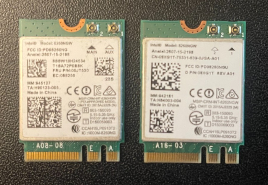 LOT OF 2/10 Intel Wi-Fi Card 8260NGW Dual Band Wireless AC + Bluetooth 4.2