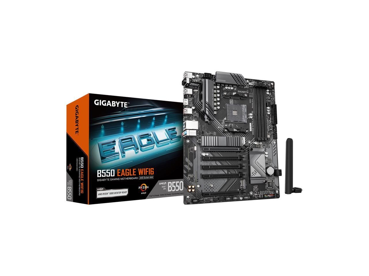 GIGABYTE B550 EAGLE WIFI6 Motherboard, Supports AMD AM4 Ryzen 5000 Processors, A