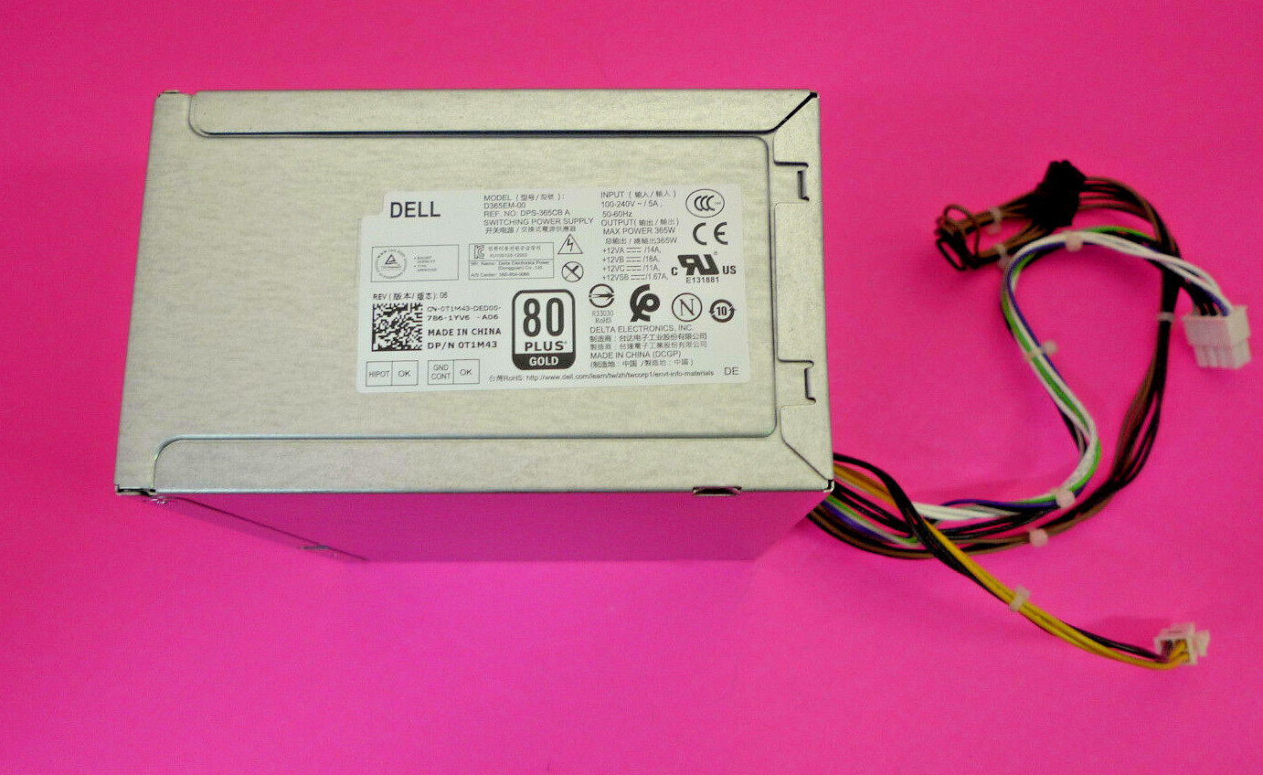 Dell Optiplex XE2 3020 7020 Precision T1700 365W Power Supply D365EM-00 T1M43