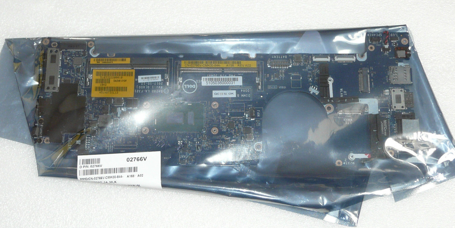 NEW GENUINE DELL LATITUDE 7490 MOTHERBOARD INTEL i7 8650U 4.2GHZ 2766V LA-F321P