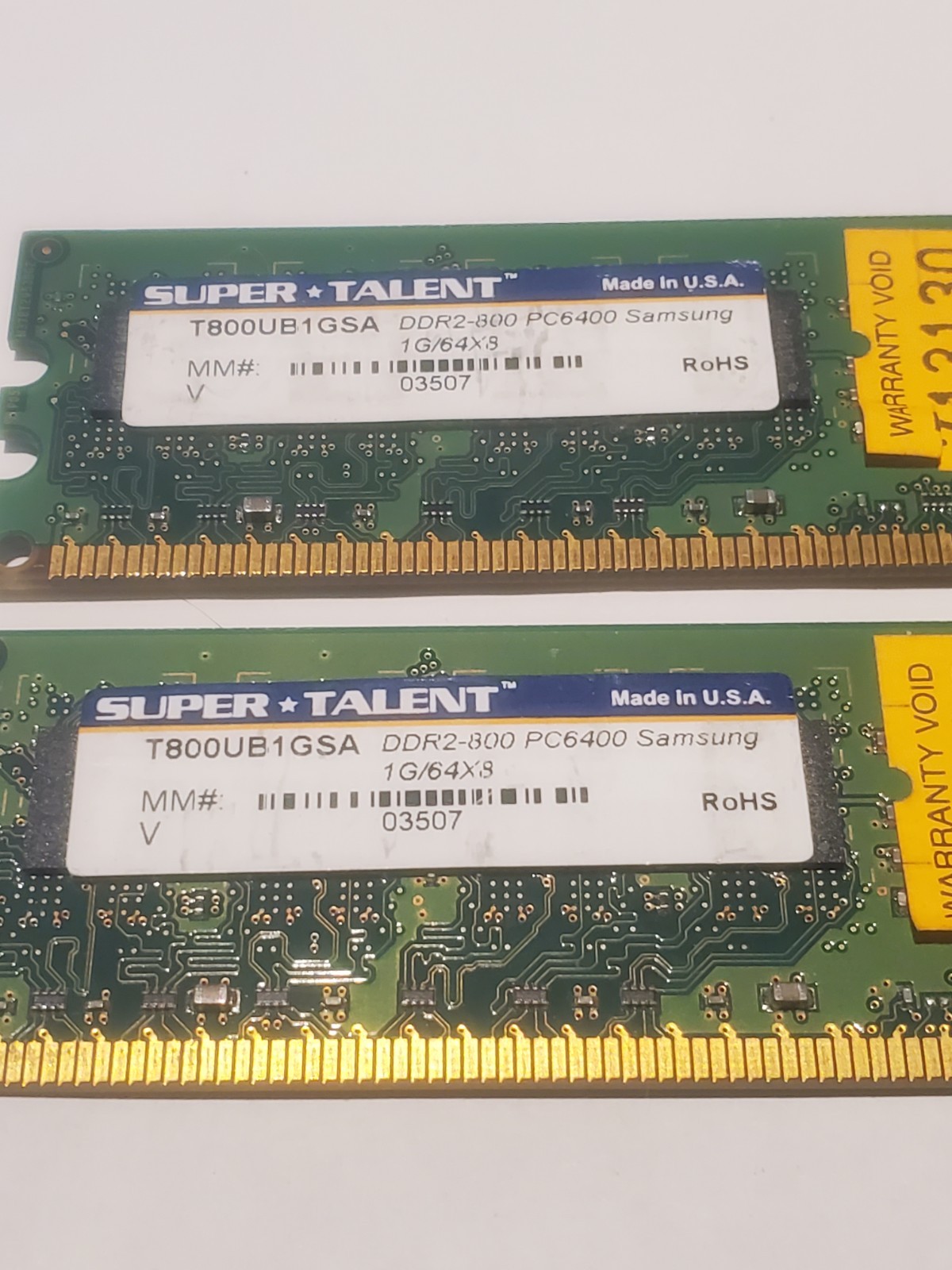 2x 1GB Super Talent T800UB1GSA 1-GB DDR2-800 PC6400 SAMSUNG