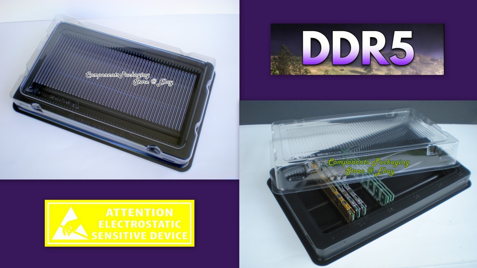 DDR5 RAM Memory Packaging Case for DIMM Modules Anti Static 5 Tray- Fits 250 New