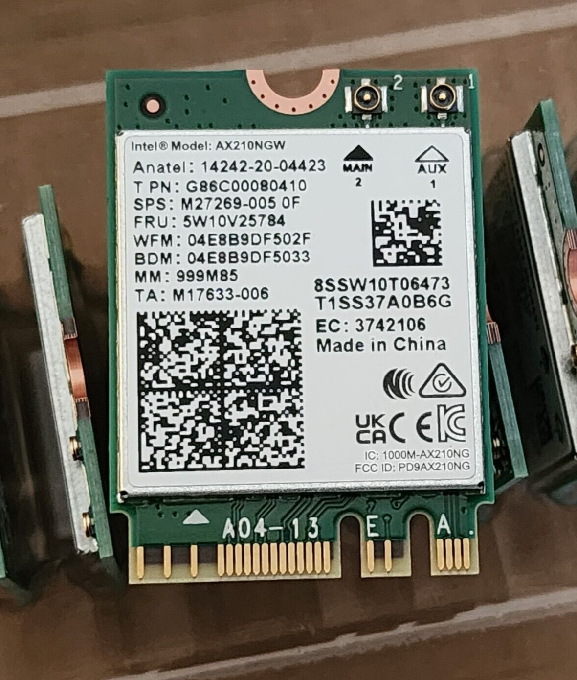 Intel WiFi 6E AX210 M.2 2230 2X2 AX Bluetooth 5.2 NO VPRO for Dell XPS 15 9570