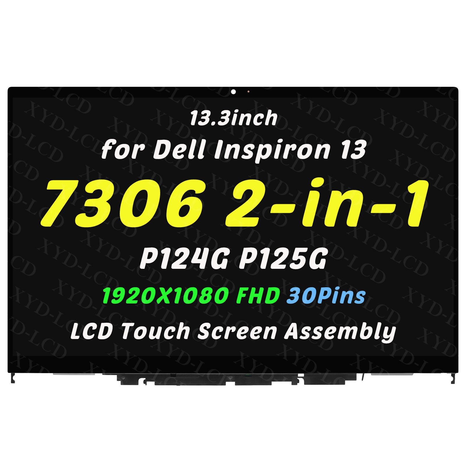 13.3in LCD Touch Screen Digitizer FHD for Dell Inspiron 13 7306 2n1 RDVF3 32DFR
