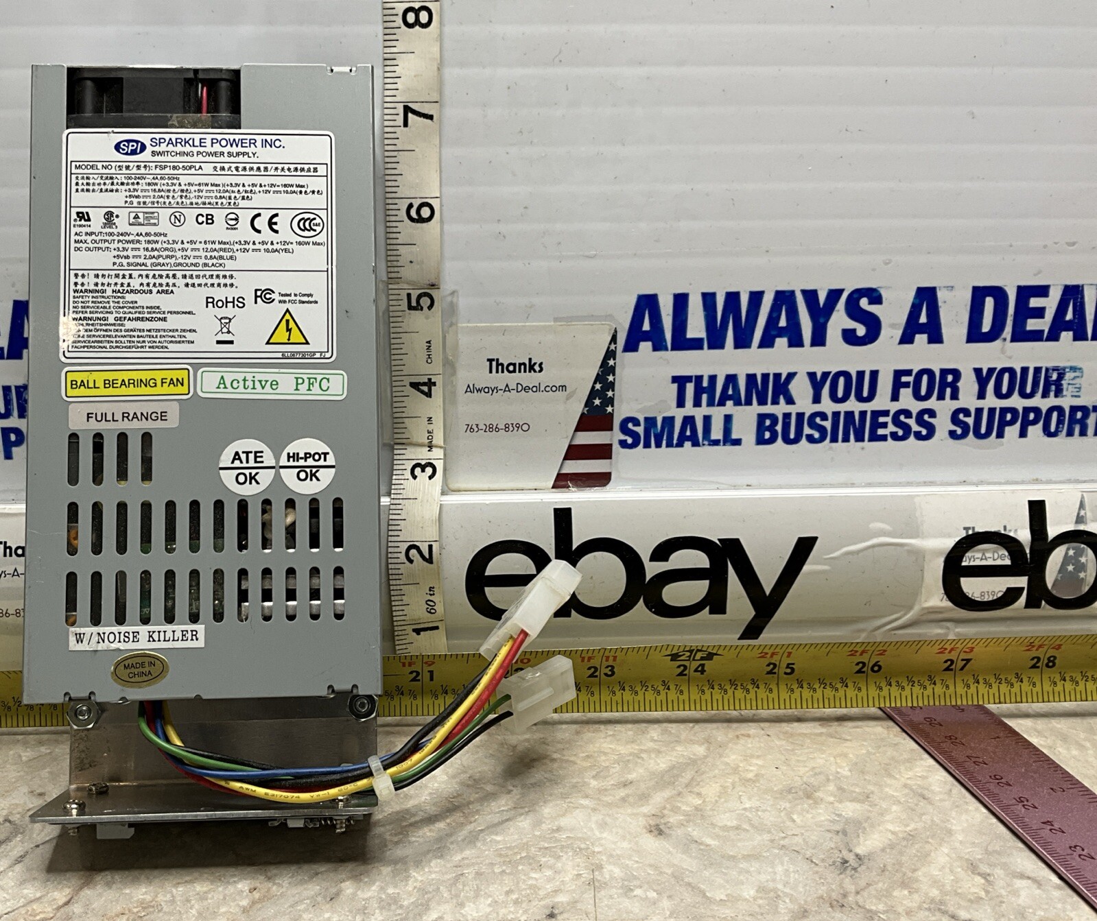 SPI FSP180-50PLA SWITCHING Power Supply ATX-20 1U BALL BEARING FAN FULL RANGE