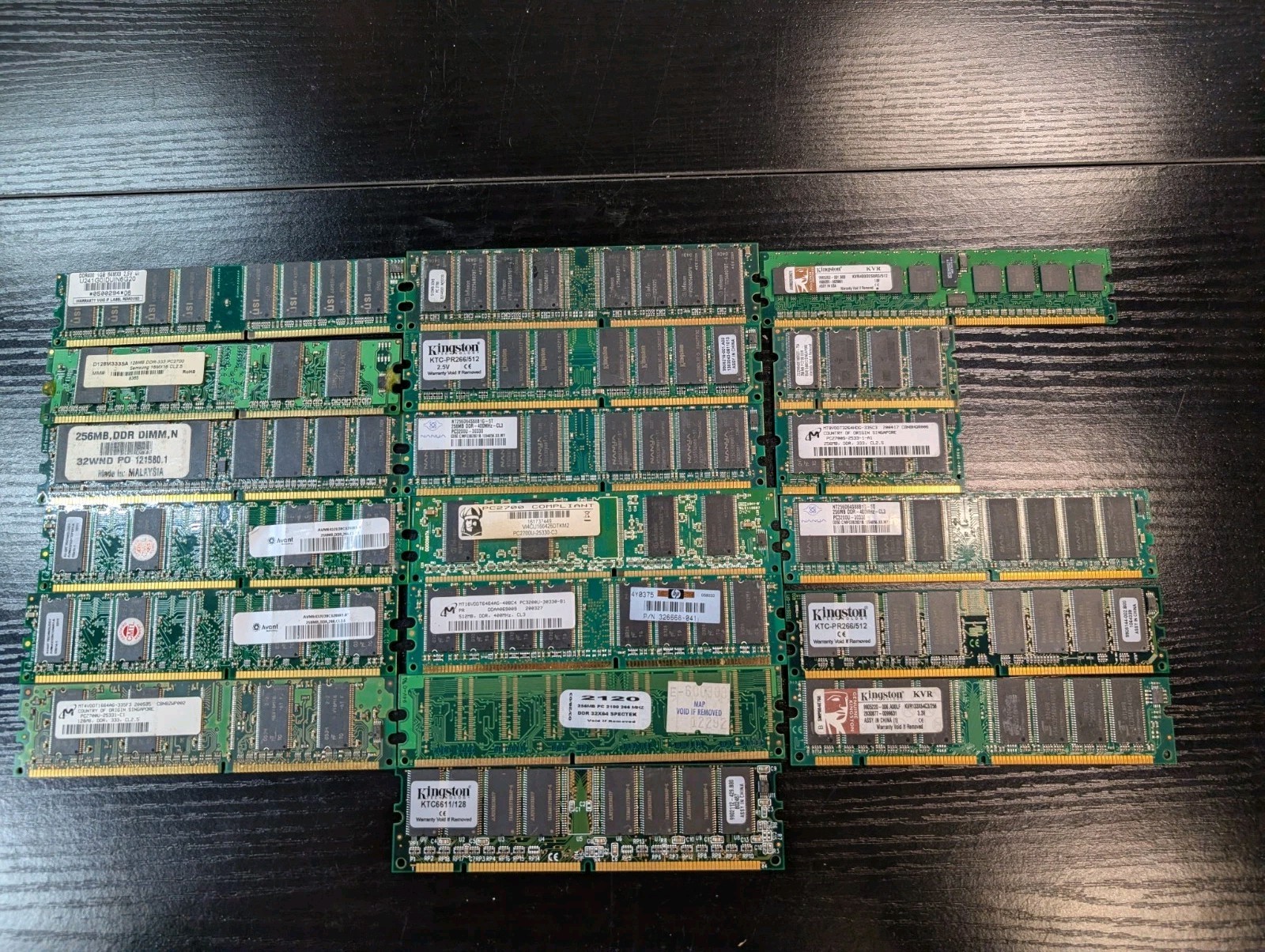 Lot of 19 Mixed DDR Desktop RAM Memory Modules PC2100 PC2700 PC3200 Untested