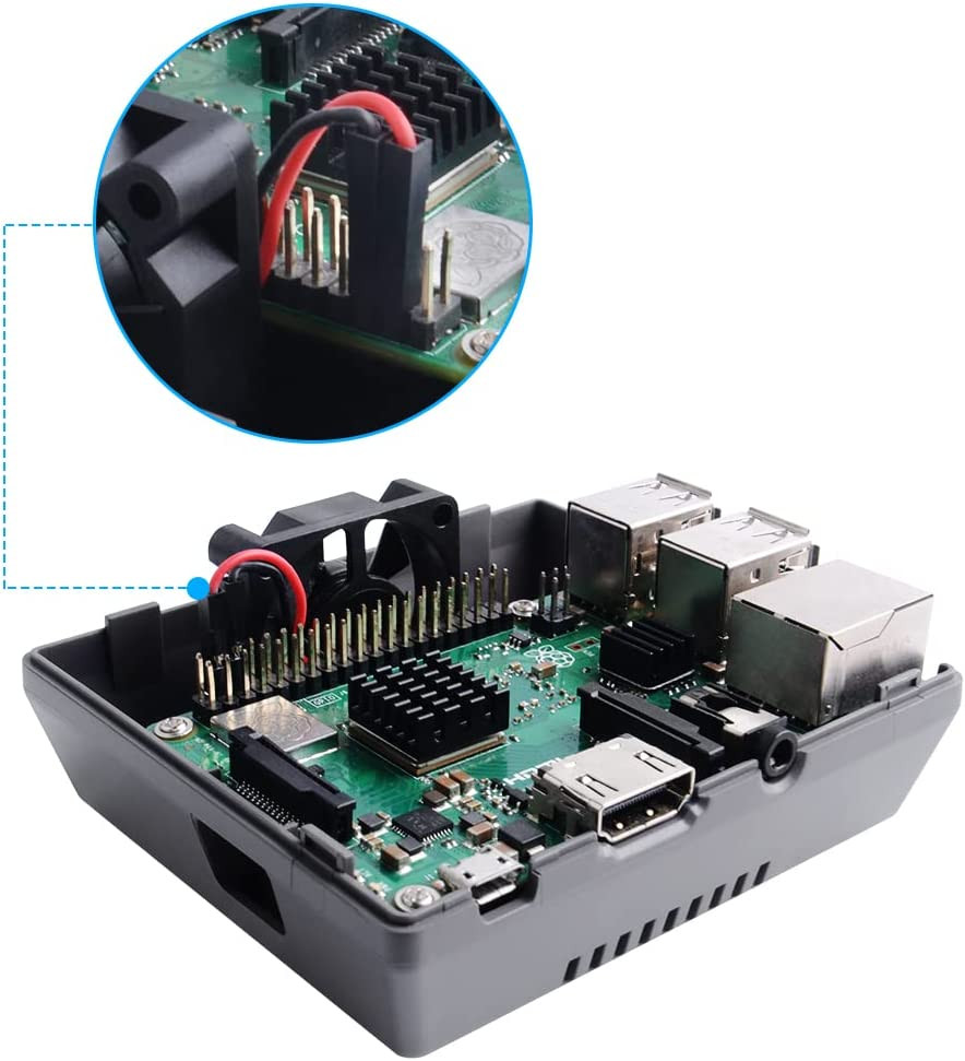 Case for Raspberry Pi 3B+ with Fan, Retro Gaming Nes3Pi Case with Cooling Fan, P