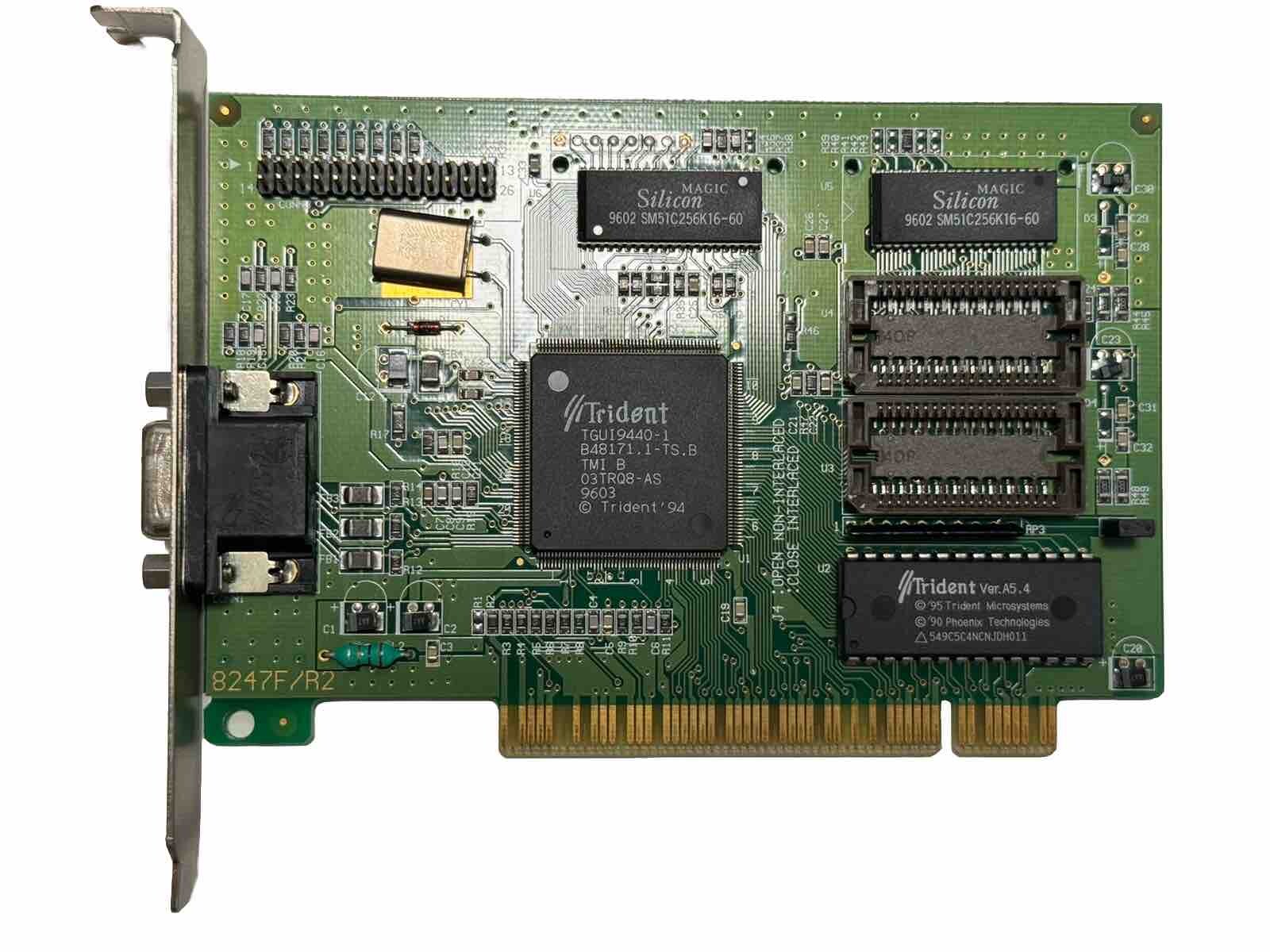 💻 Vintage TRIDENT TGUI9440-1 PCI 2 MB VGA Graphic Video Card 8247F/R2 Working