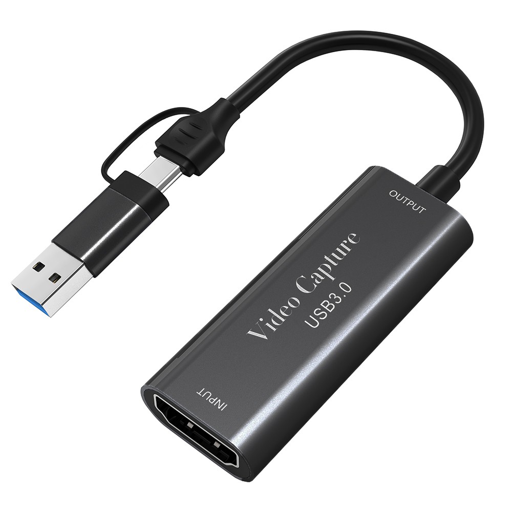 Type-C USB3.0 2-in-1 4K Video Capture Card 1080P 60Hz Capture Recording Adapter