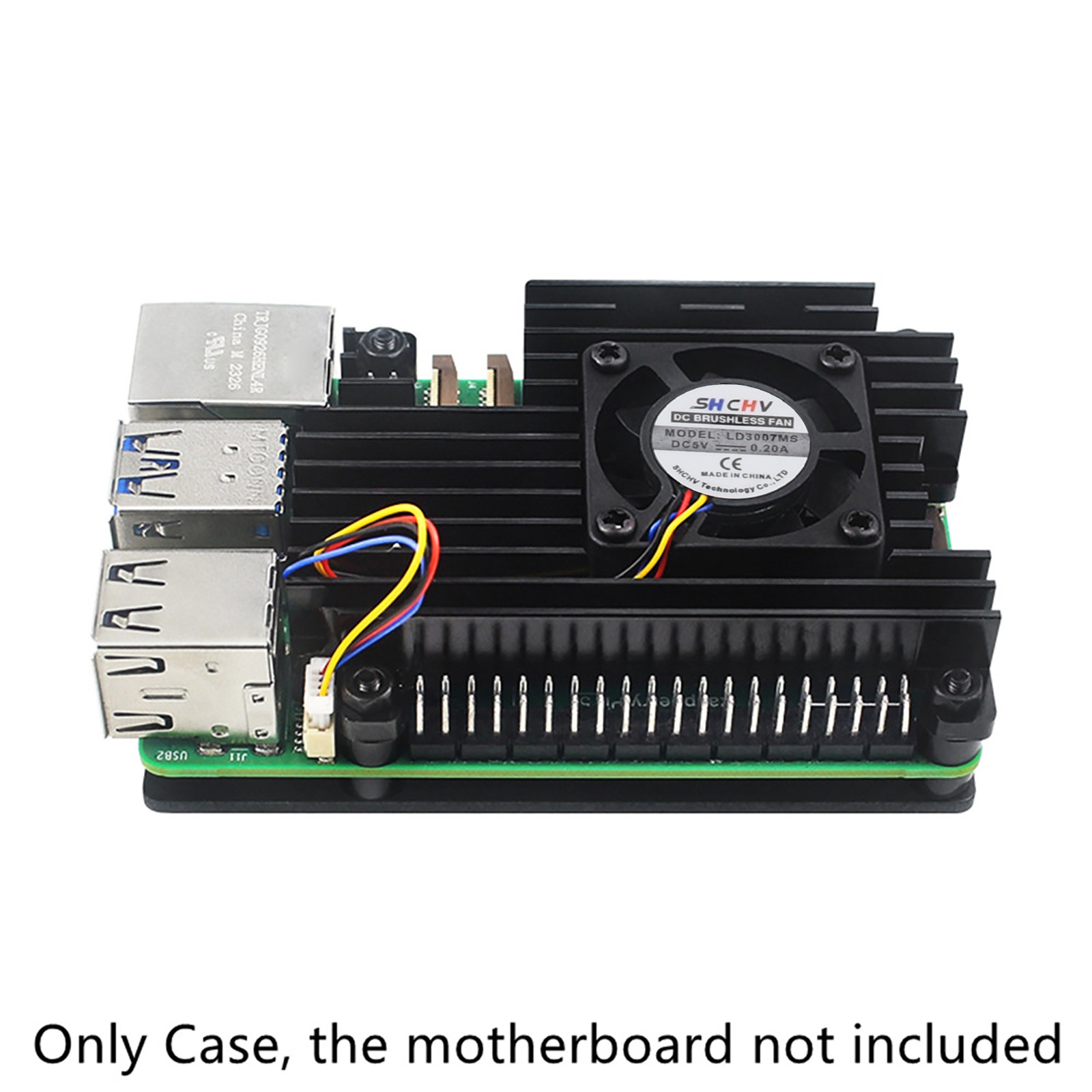 Aluminum Alloy Protective Case Housing w/ Cooling Fan For Raspberry Pi 5