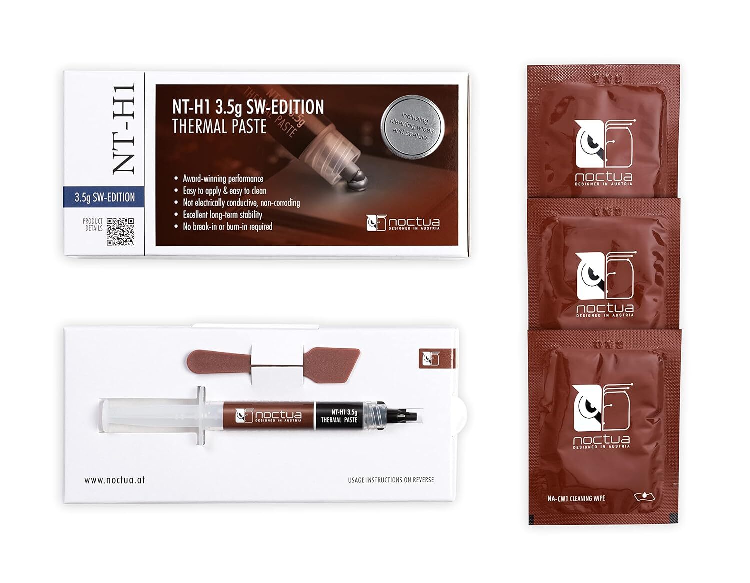 NT-H1 3.5g SW Edition, Thermal Computer Paste with Spatula and Cleaning Wipes