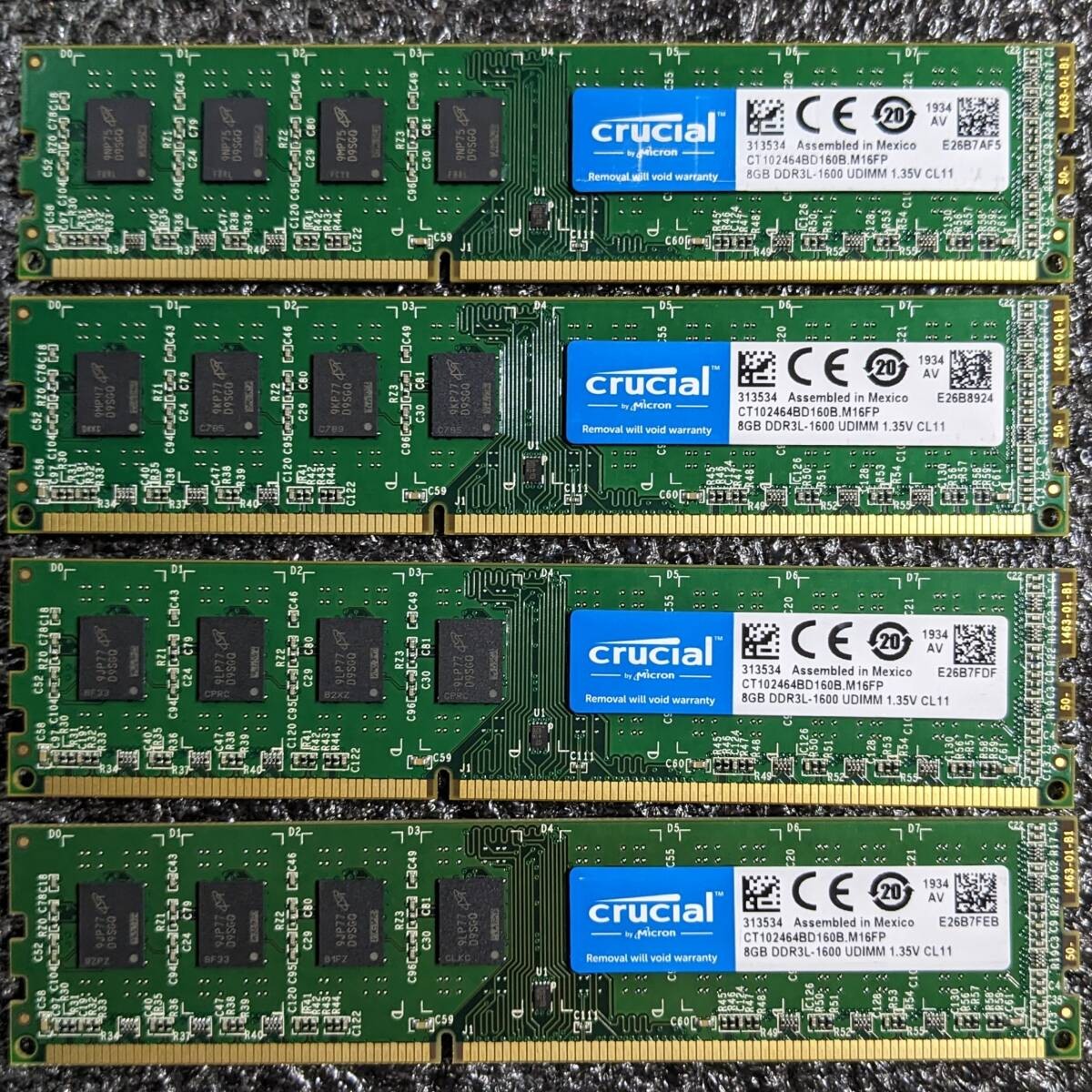 Crucial 32GB DDR3L-1600 PC3L-12800 1.35V 8GBx4 Low Voltage RAM Kit