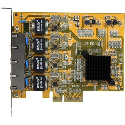 StarTech.com 4 Port PCIe Network Card – Standard Profile- RJ45 Port – Realtek…