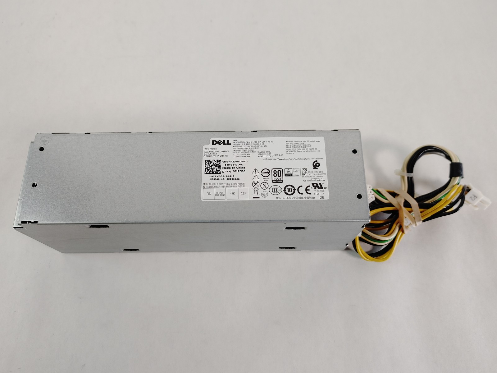 Dell OptiPlex 7050 SFF 6 Pin 180W Desktop Power Supply MR5J6