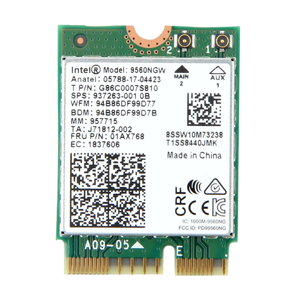 Intel 9560 dual band 2.4g/5GHz wireless bluetooth 5.0 802.11ac m.2 Wi-Fi card