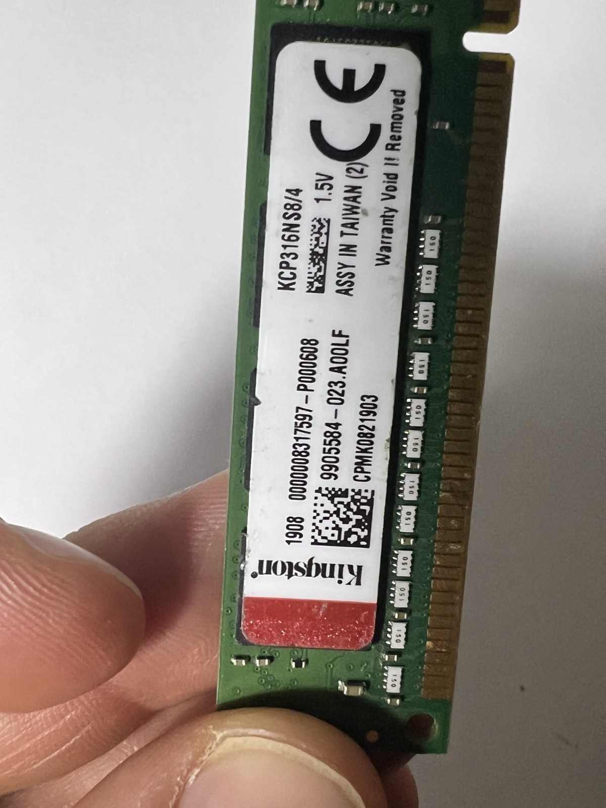 Kingston 4GB DDR3 VLP RAM | PC3-12800 | DIMM | Desktop Memory (KCP316NS8/4) 1.5V