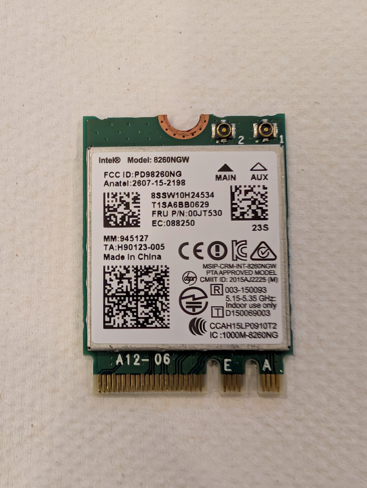 Intel Wireless-AC 8260 NGFF Dual Band 802.11ac 867Mbps + Bluetooth 4.2 Wifi Card
