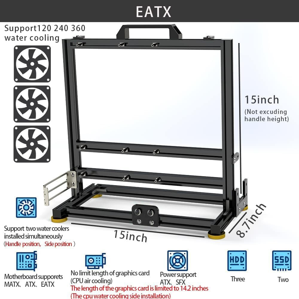 PC Creative Assembly Frame Test Bench，Open Air Frame Case, DIY Computer Motherbo
