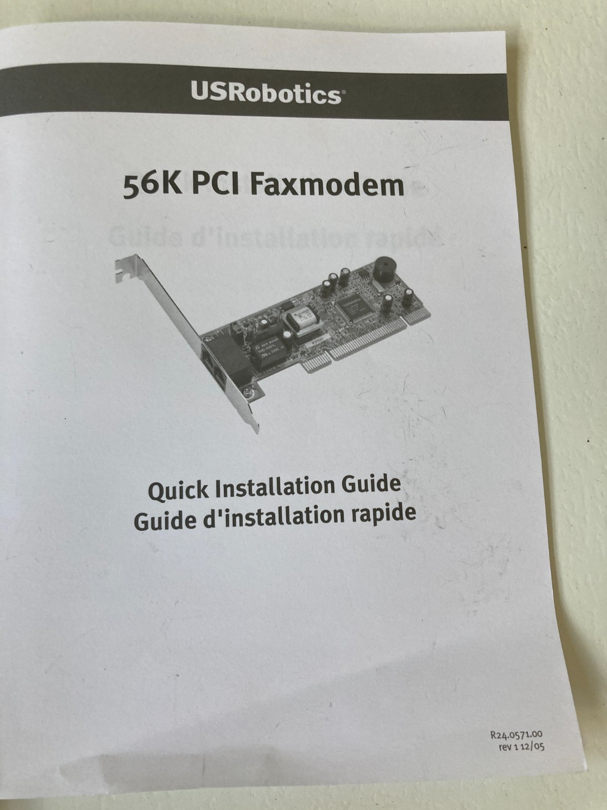 US Robotics 56K PCI Faxmodem V.92 & V.90 ITU Standard 5670