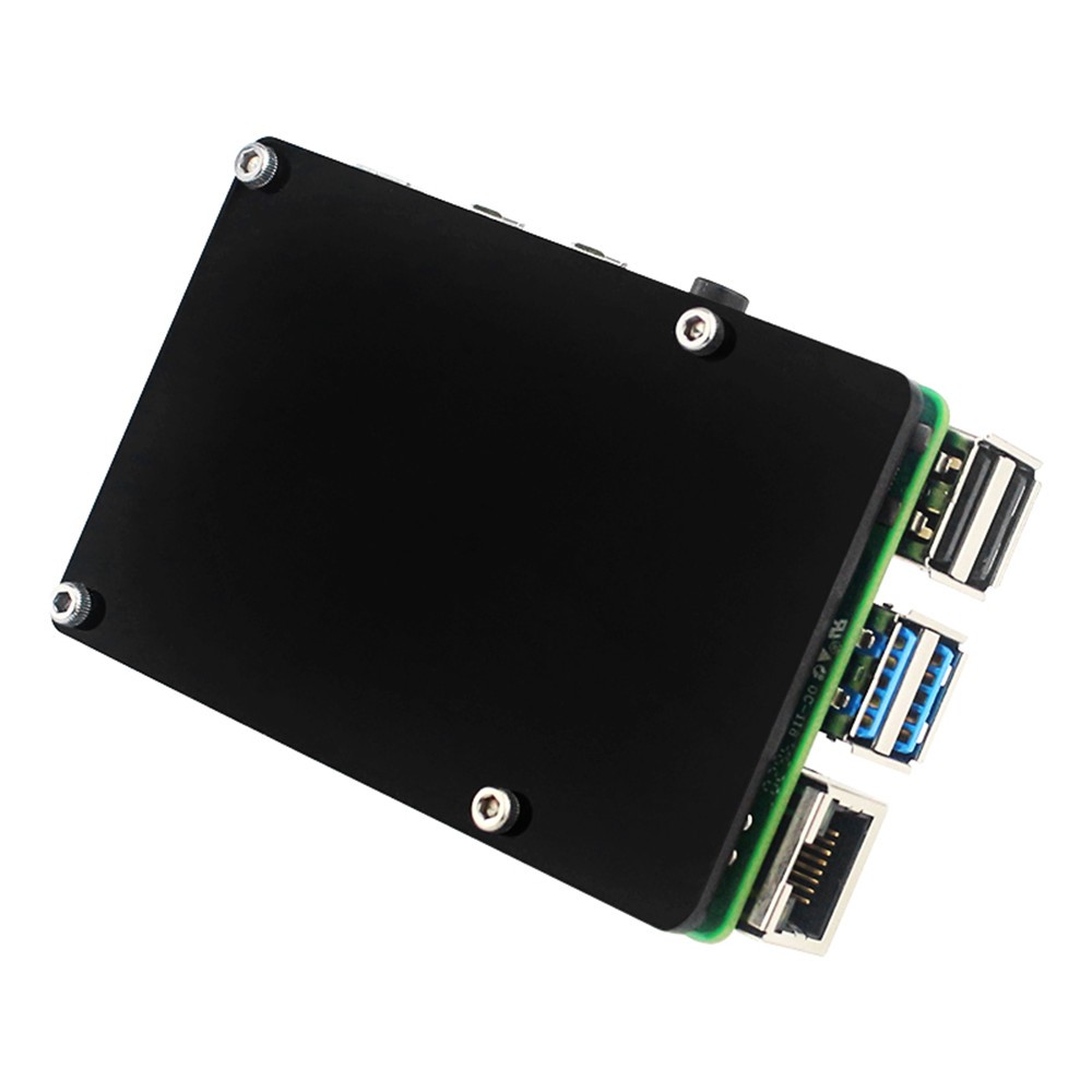 Thin Copper+Acrylic Heatsink Protective Passive Cooling Case For Raspberry Pi 4B
