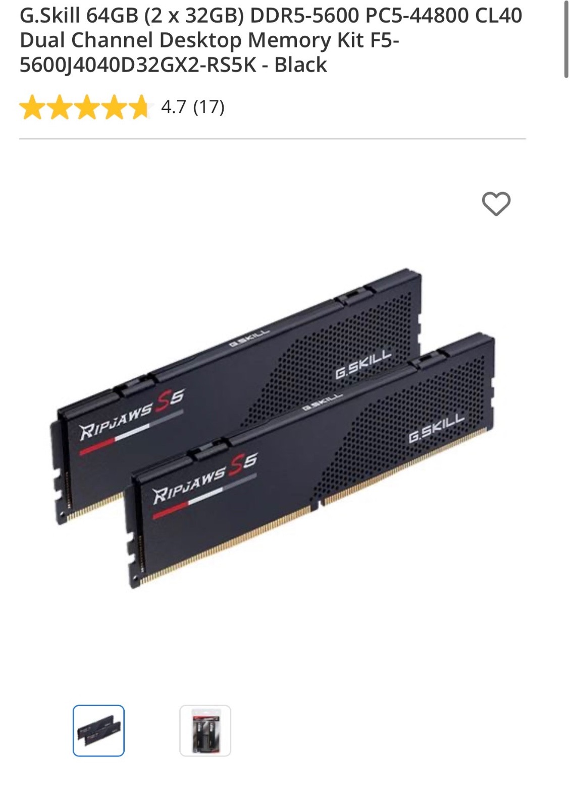G.SKILL Flare X5 64GB (2 x 32GB) 288-Pin PC RAM DDR5 5600