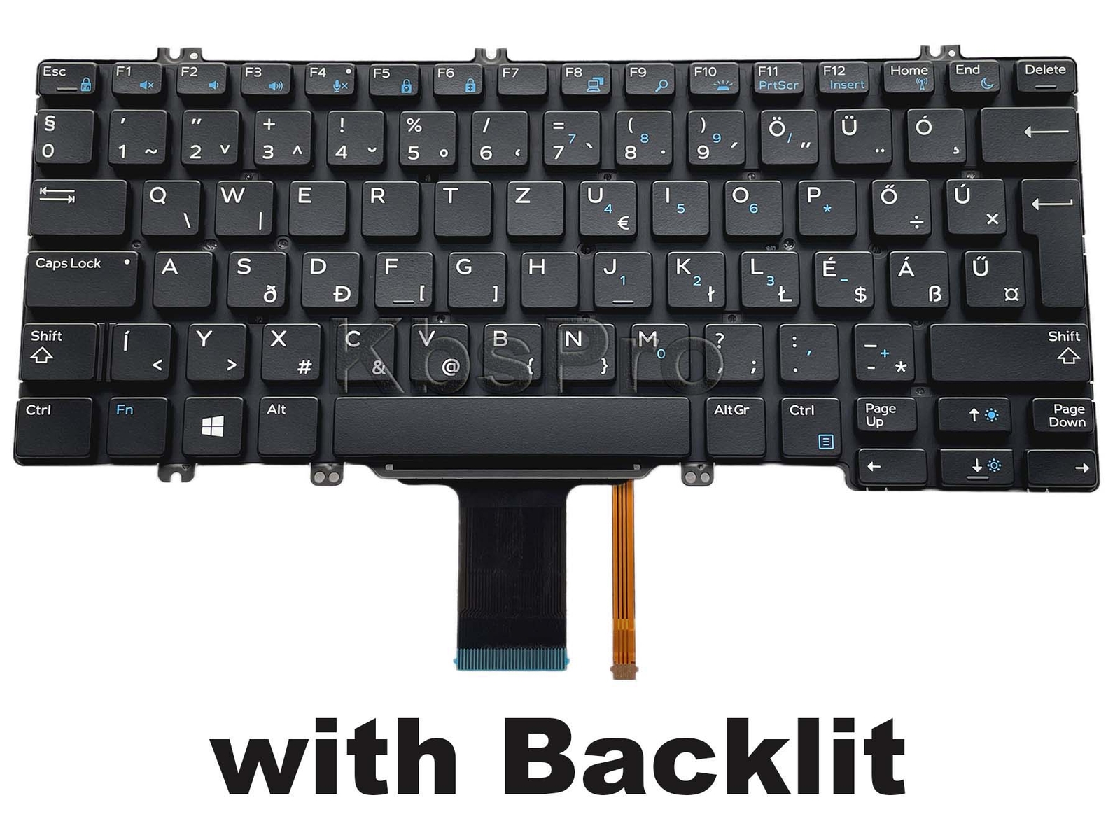 Backlit Hungarian Keyboard for Dell Latitude 7280 7290 7380 7389 7390 Magyar HU
