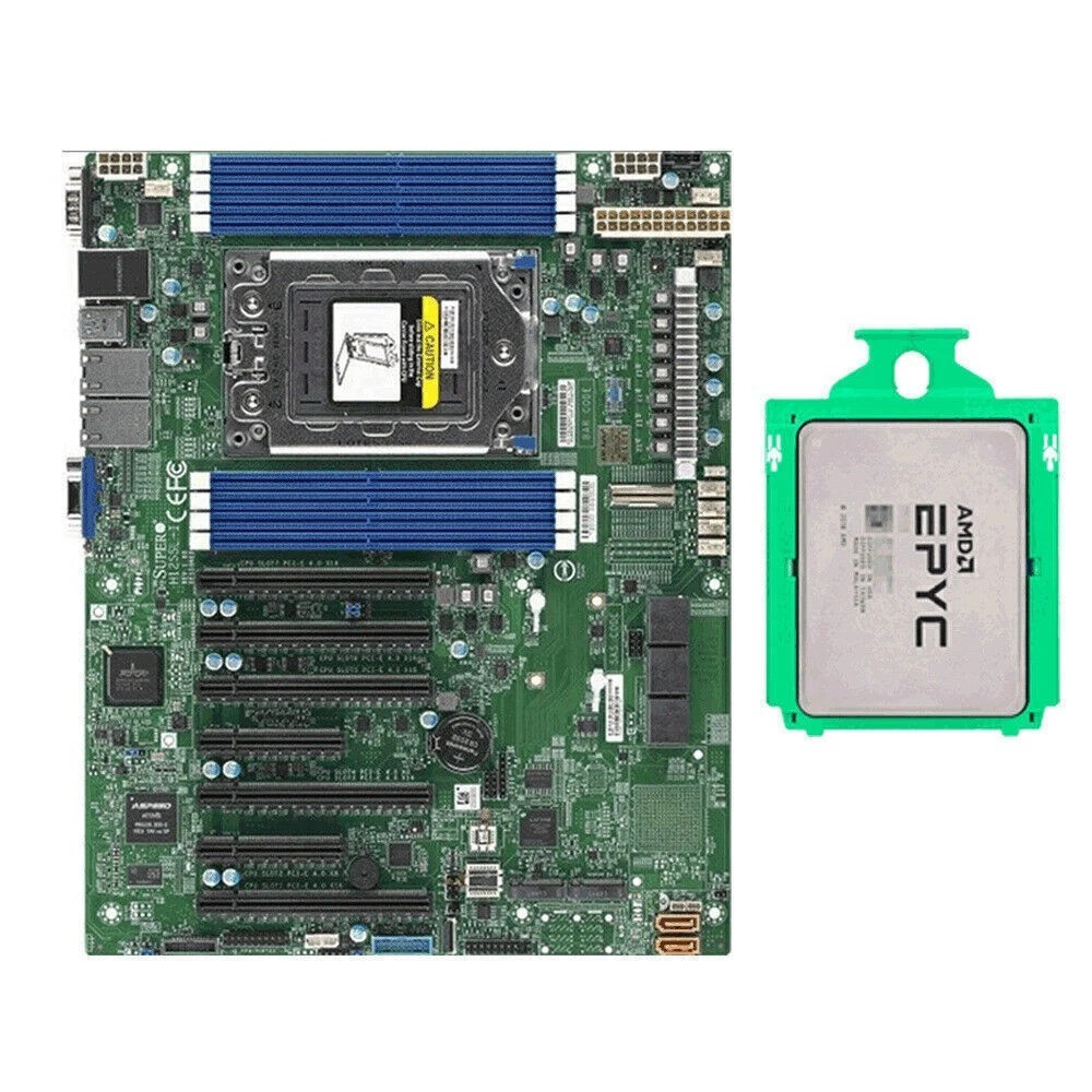 Supermicro H12SSL-i SP3 Motherboard With AMD EPYC 7F72 3.2GHz CPU 24 Cores 192MB
